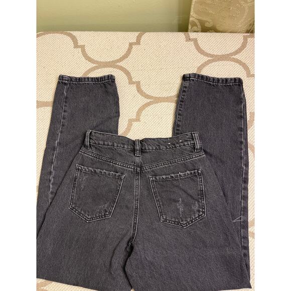 Garage denim black distressed vintage straight jeans, size: 0/ 24 - Picture 6 of 13